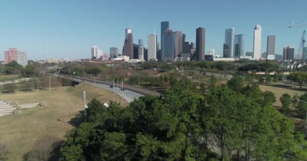 Video Aerial Houston Skyline Elanor Tinsley Park Elanor Tinsley Park — 비디오