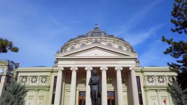 Romanian Athenaeum Bucharest Romania — Vídeos de Stock