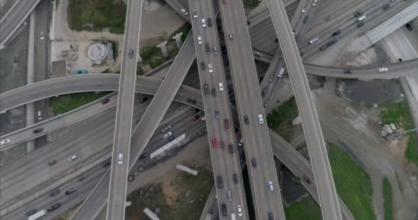 Video Birds Eye View Rush Hour Traffic Major Freeway Houston — Video Stock