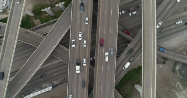 Video Birds Eye View Rush Hour Traffic Major Freeway Houston — Videoclip de stoc