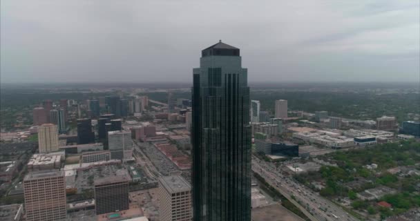 Video Aerial View Williams Tower Galleria Mall Area Houston Texas — Stockvideo
