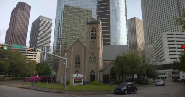 Video Establishing Shot Oldest Black Church Houston Historic Fourth Ward — Stock Video