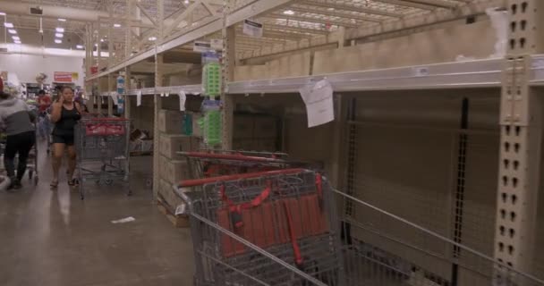 Video Empty Grocery Store Shelves Pandemic Coronavirus Disease United States — Stock video