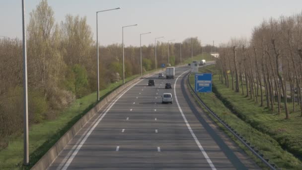 Freeway Exit Mechelen Rush Hour Covid Crisis Time Lapse — Stockvideo