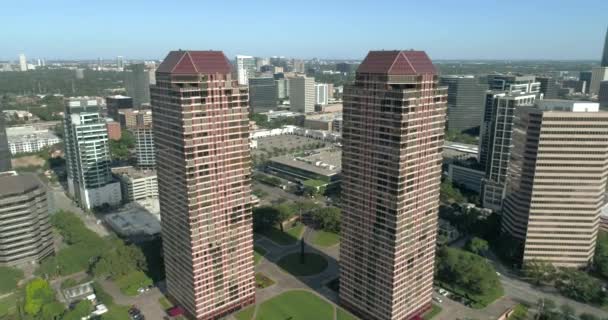 Aerial View Buildings Surrounding Area Uptown Houston Video Filmed Best — Αρχείο Βίντεο