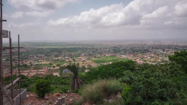 Pohled Kopce Přes Vyhlížející Domy Accra Ghana Toto Video Bylo — Stock video