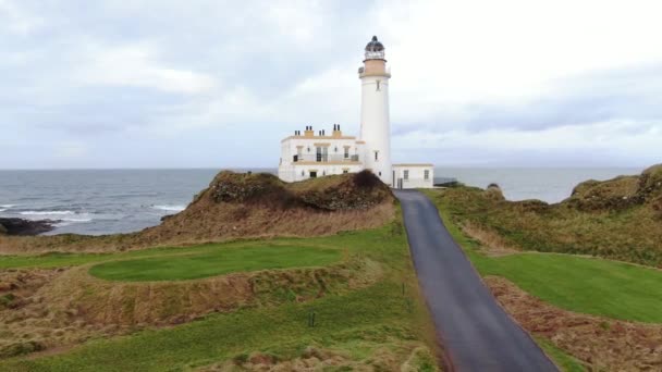 Turnberry Lighthouse Situated Trump Turnberry Golf Course Ayrshire — стоковое видео