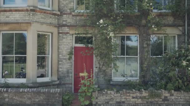 Beautiful Entrance Typical House Cambridge City England Building Has Nice — ストック動画