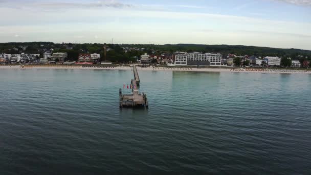 View Pier Scharbeutz Schleswig Holstein Germany Water Looking Beach Waterfront — Stockvideo