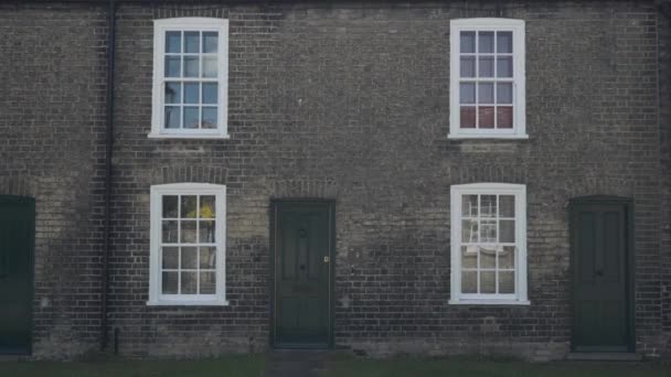 Elegant Simple Entrance Two Typical Houses Cambridge England Building Made — Stock video