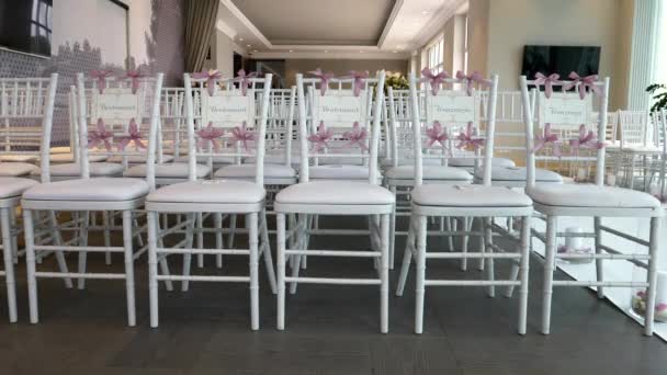 Prepared Chairs Wedding Guests Wedding — Stockvideo