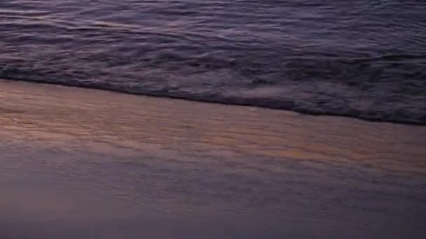 Wave Washing Sand Dusk Peaceful Evening Calm Water Flow — Stockvideo