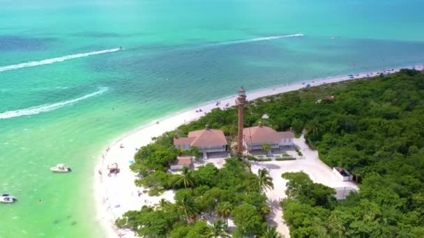 Amazing Shot Historic Lighthouse South Florida — Vídeos de Stock