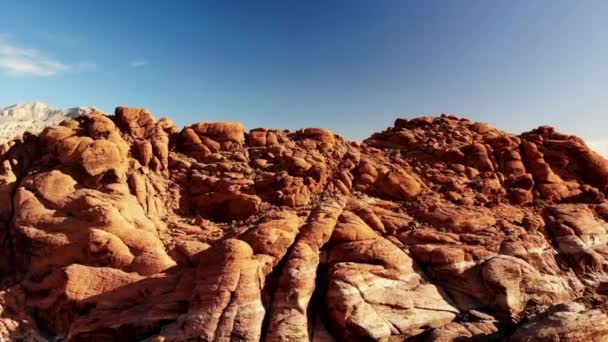 Climbing Drone Footage Red Sandstone Mountains Red Rock Canyon Park — Stock video