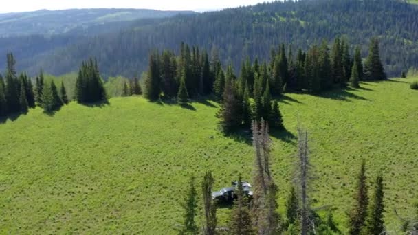Orbiting Aerial View Camp Site High Uinta Mountains Stunning Scenery — Stockvideo