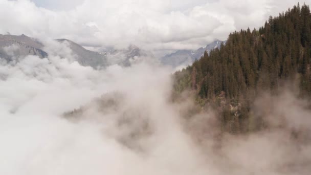 Aerial Mountain Slope Clouds — Video Stock