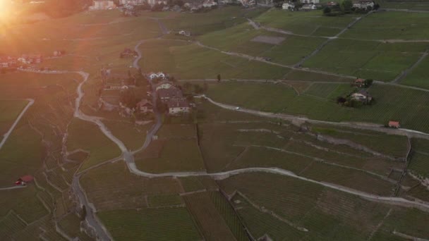 Aerial Beautiful Swiss Countryside — Stock Video