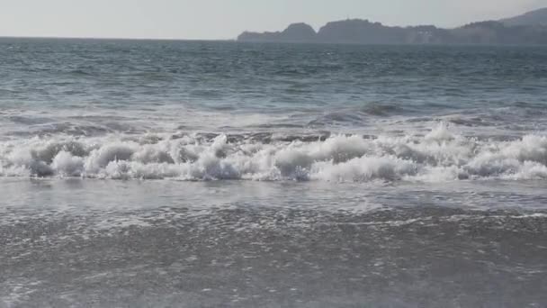 Sand Francisco Bay California Usa Slow Motion Ocean Waves Baker — 图库视频影像