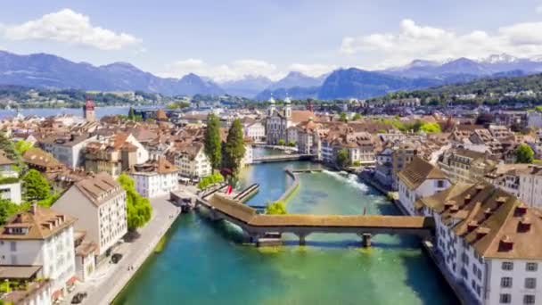 Hyperlapse Beautiful Canal Luzern Switzerland — Video Stock