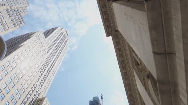 One Wall Street Skyscraper Building Manhattan New York Usa Low — Video Stock