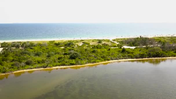 Aerial Shot Isthmus Burlingame Park Charlestown — Wideo stockowe