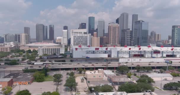 Drone View Downtown Houston Skyline Surrounding Area — ストック動画