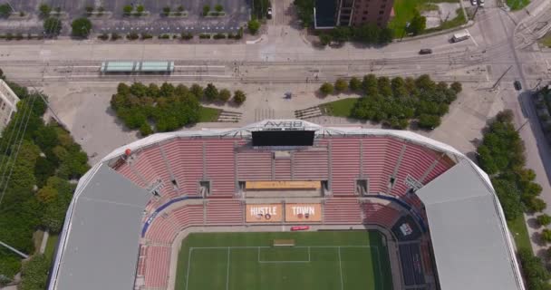 Aerial View Bbva Professional Soccer Stadium Houston Surrounding Area — Wideo stockowe