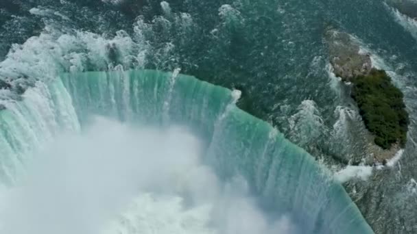 Aerial View Horseshoe Falls Niagara Falls Waterfall New York United — ストック動画