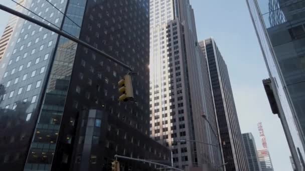 Downtown Manhattan New York Usa High Corporate Buildings Modern Architecture — Vídeo de stock