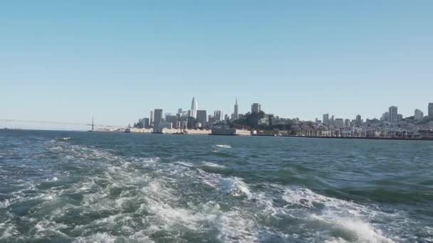 Sailing San Francisco Bay California Usa Slow Motion Ferry View — ストック動画