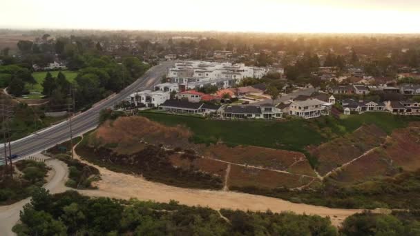 Rotating Parallax Aerial Drone View Multi Million Dollar Houses Overlooking — Stock videók