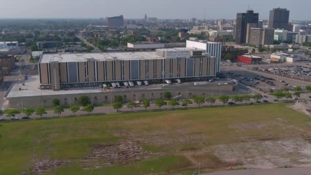 Aerial View Main United States Post Office Downtown Detroit Video — 图库视频影像