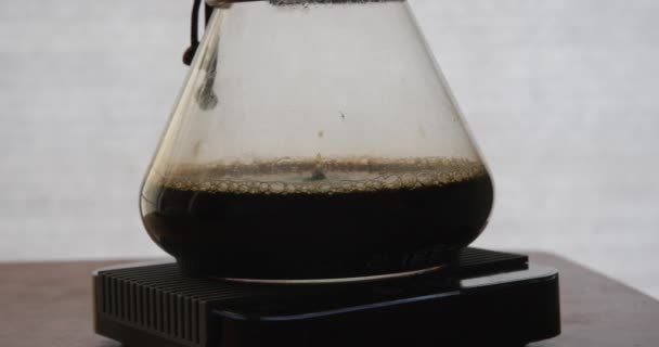 Pour Coffee Pot Scale Coffee Drip — Video Stock