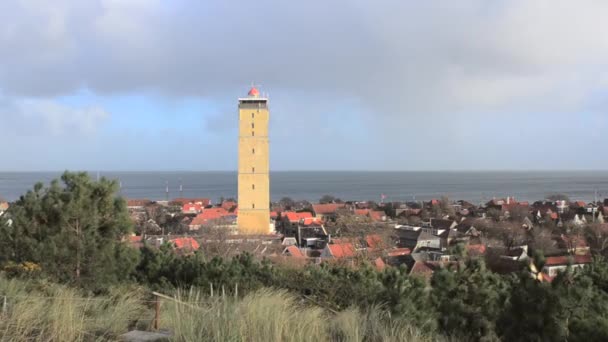 Marine Vessel Traffic Information Service Brandaris Lighthouse Netherlands — 图库视频影像