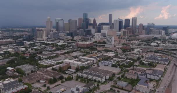 Aerial View Newly Built Affluent Homes Downtown Houston Surrounding Area — Stockvideo