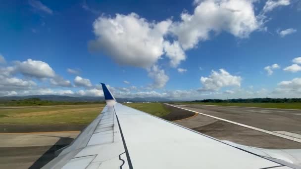 Time Lapse Airplane Preparing Take Passenger View Window Plane — Vídeos de Stock