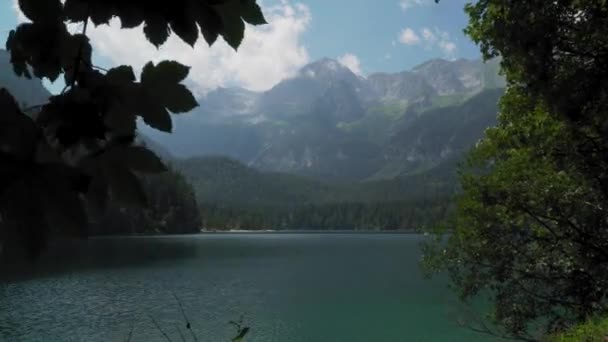 Range Alps Lago Tovel Lake Northern Italy — ストック動画