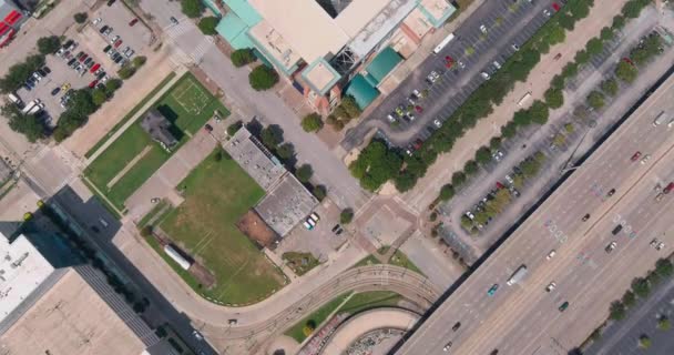 Birds Eye View Downtown Houston Surrounding Area Video Filmed Best — Vídeo de stock