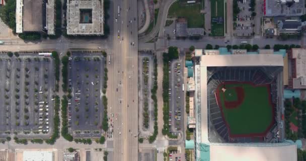 Birds Eye View Downtown Houston Surrounding Area Video Filmed Best — Vídeos de Stock