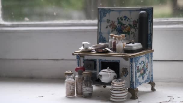 Miniature Art Furniture Kitchen Example — Video Stock