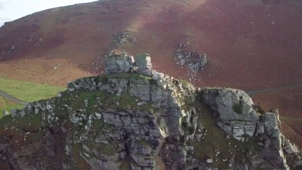 Top View Rock Formation Valley Rocks North Devon England Daylight — Stock video