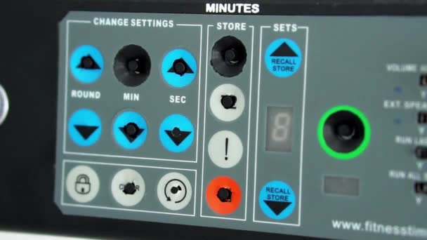 Male Hand Pressing Buttons Sports Timer — Stockvideo