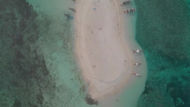 Cenital Aerial Drone View Famous Naked Island White Sand Beach — Αρχείο Βίντεο