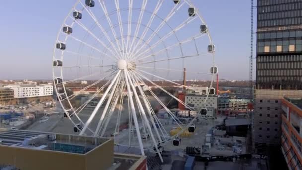 Sky Ferris Wheel Munich Germany Aerial View Landmark Artist District — Vídeos de Stock
