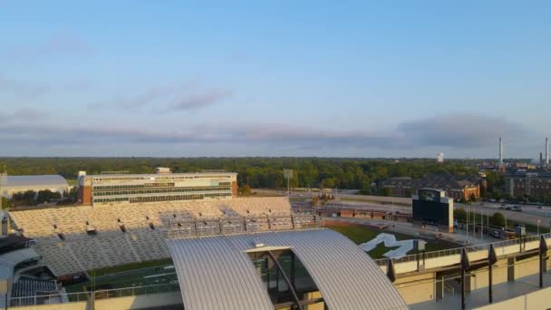 Football Concept Faurot Field Stadium Mizzou College University Aerial Drone — Vídeo de stock