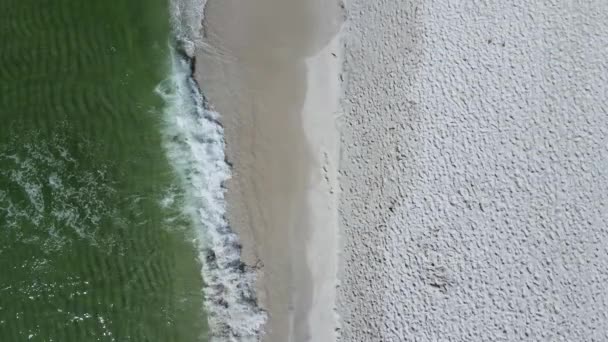 Covid Concept People Closed Beach Florida Aerial Drone Overhead Shot — Vídeo de stock