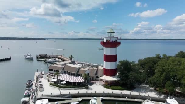 Aerial Footage Harbor Town Hilton Head Island South Carolina — Video