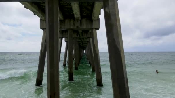 Incredible Aerial Flying View Pensacola Beach Pier Florida – Stock-video