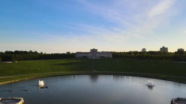 Prestigious American College Washington University Missouri Midwest Aerial Drone View — Stock Video