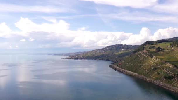 Stunning Hyper Lapse Beautiful Lake Swiss Countryside — Stockvideo